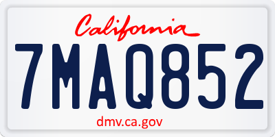 CA license plate 7MAQ852