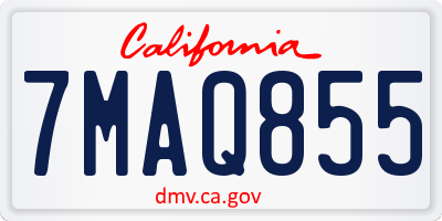 CA license plate 7MAQ855
