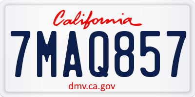 CA license plate 7MAQ857