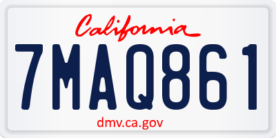 CA license plate 7MAQ861