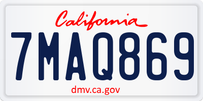 CA license plate 7MAQ869