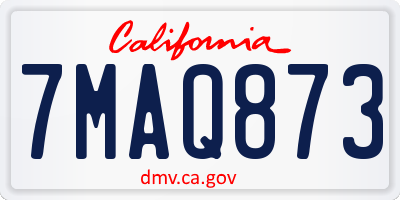 CA license plate 7MAQ873