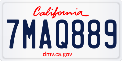 CA license plate 7MAQ889