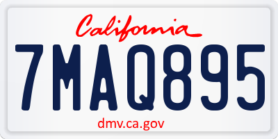 CA license plate 7MAQ895