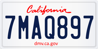 CA license plate 7MAQ897