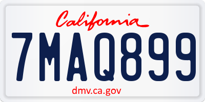 CA license plate 7MAQ899