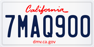 CA license plate 7MAQ900