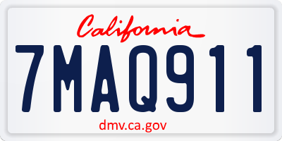 CA license plate 7MAQ911