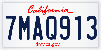 CA license plate 7MAQ913