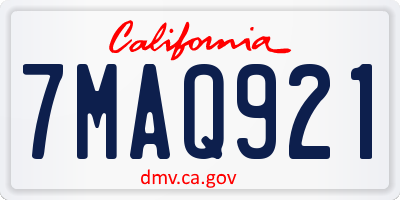 CA license plate 7MAQ921