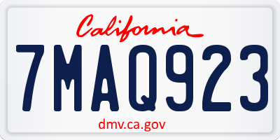 CA license plate 7MAQ923