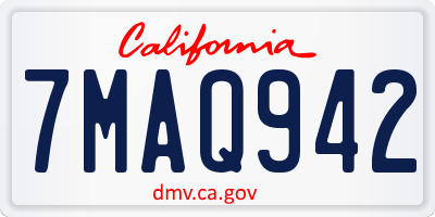 CA license plate 7MAQ942
