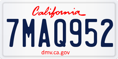 CA license plate 7MAQ952