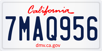 CA license plate 7MAQ956