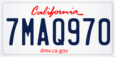 CA license plate 7MAQ970