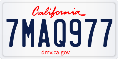 CA license plate 7MAQ977