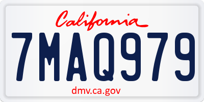 CA license plate 7MAQ979