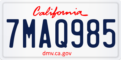 CA license plate 7MAQ985