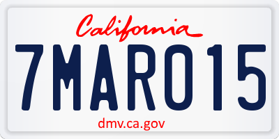 CA license plate 7MAR015