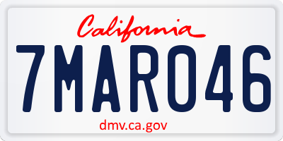 CA license plate 7MAR046