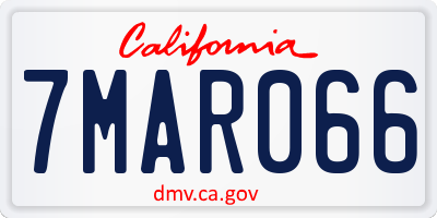 CA license plate 7MAR066