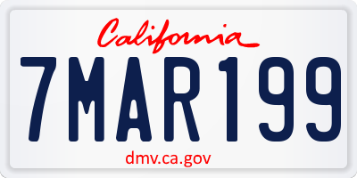 CA license plate 7MAR199