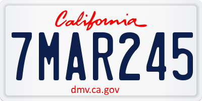 CA license plate 7MAR245