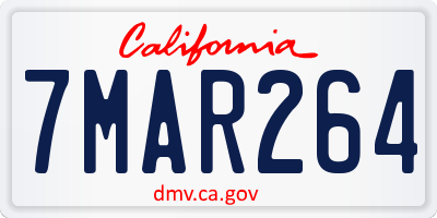 CA license plate 7MAR264