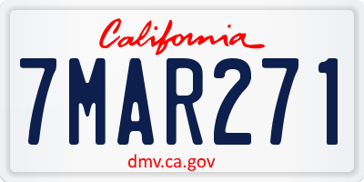 CA license plate 7MAR271