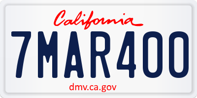 CA license plate 7MAR400