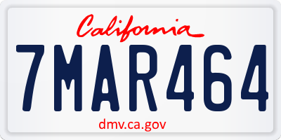 CA license plate 7MAR464