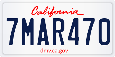 CA license plate 7MAR470
