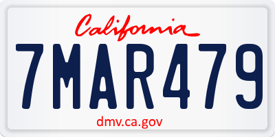 CA license plate 7MAR479