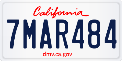 CA license plate 7MAR484