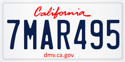 CA license plate 7MAR495