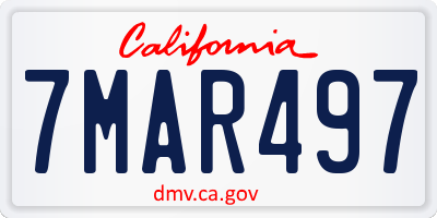 CA license plate 7MAR497