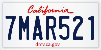 CA license plate 7MAR521