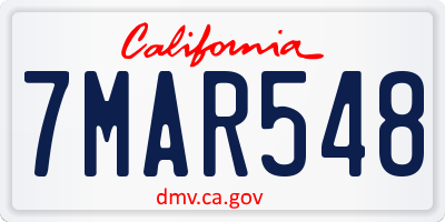 CA license plate 7MAR548