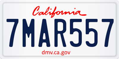 CA license plate 7MAR557