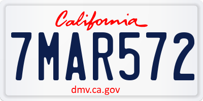 CA license plate 7MAR572