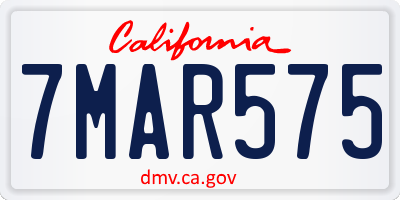 CA license plate 7MAR575
