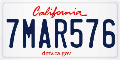 CA license plate 7MAR576