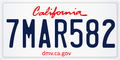 CA license plate 7MAR582