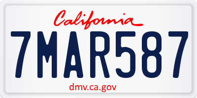 CA license plate 7MAR587