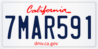 CA license plate 7MAR591