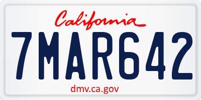 CA license plate 7MAR642