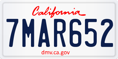 CA license plate 7MAR652