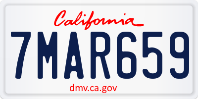 CA license plate 7MAR659