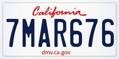 CA license plate 7MAR676