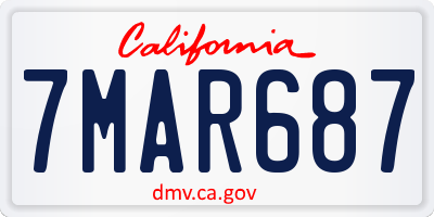 CA license plate 7MAR687